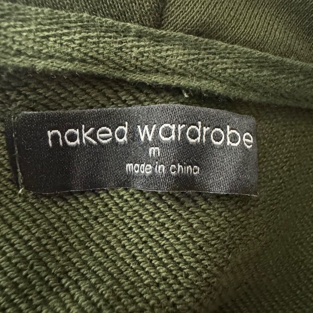 Naked Wardrobe French Terry Crop Hoodie - Olive Green NWOT Size Medium - Picture 7 of 8